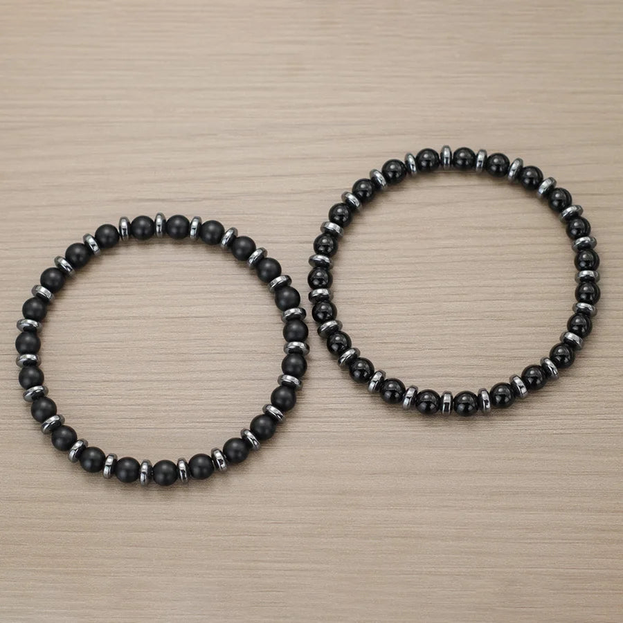 Männer Naturstein Armband 6mm Perlen Lava Tigerauge Hämatit Schutz