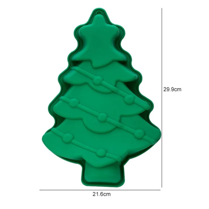 3D Weihnachtsbaum Silikonform für Schokolade Kuchen Süßigkeiten Kerzen