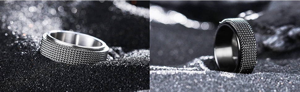 Drehbarer Edelstahl Spinner Ring mit 8mm Breite für Entspannung