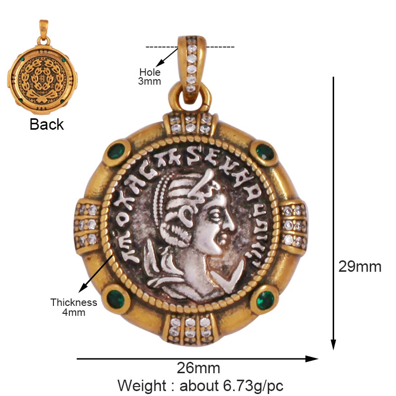 Eleganter Anhänger im antiken Gold Design als Schmuckzubehör-Yabubestshop