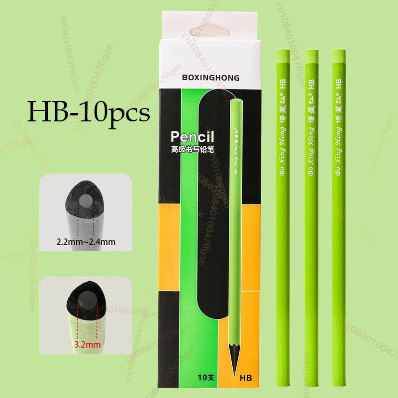 10er Set vorgespitzte HB Holzbleistifte mit Radiergummi für Schule - Büro