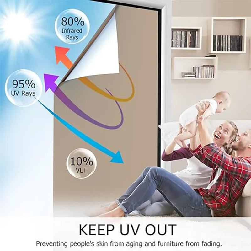 Einweg Sichtschutz Fensterfolie Silber – UV-Sonnenschutz, Selbstklebend Büro & Heim