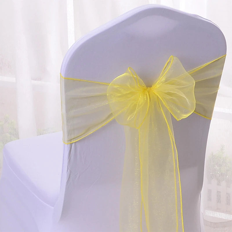 Elegante Organza Stuhlschärpen für Hochzeitsdekoration