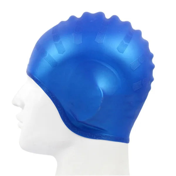 Maximaler Komfort - Schutz: Silikon Schwimmkappe mit Gehörschutz Unisex, elastisch