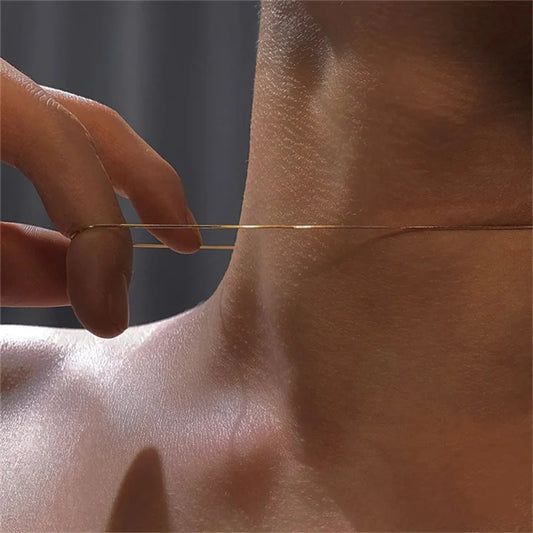 Vintage Goldfarbene Edelstahl Schlange Kette für Damen