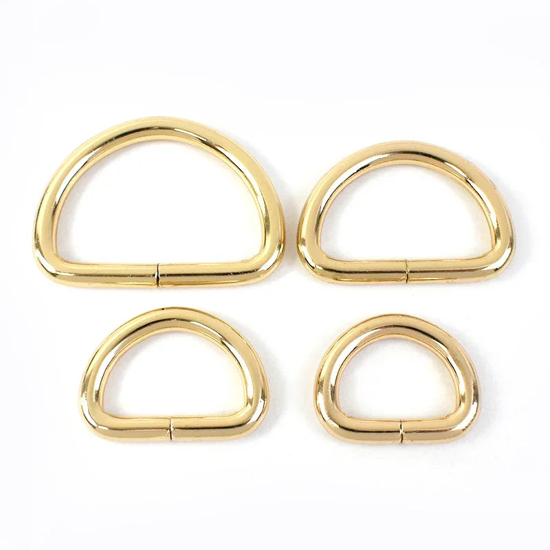 10x Metall D-Ringe 13-50 mm Goldfarbener Verbindungsring für Taschen Gürtel