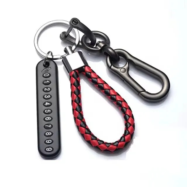 Eleganter Leder Schlüsselanhänger mit Zink-Legierung Karabiner für Unisex