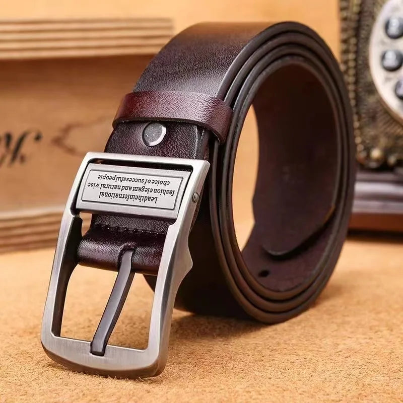 Leder Gürtel Herren Unisex mit Metall Schnalle für Business und Freizeit-Yabubest - Home & More