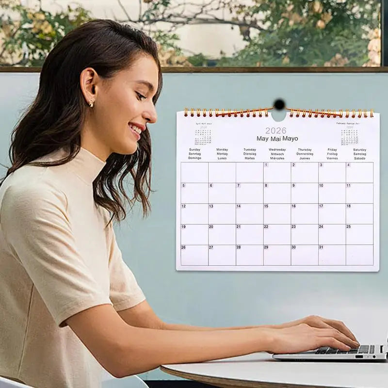 Kalender 2025 2026 Mehrsprachiger Spulenplaner für Büro und Schule