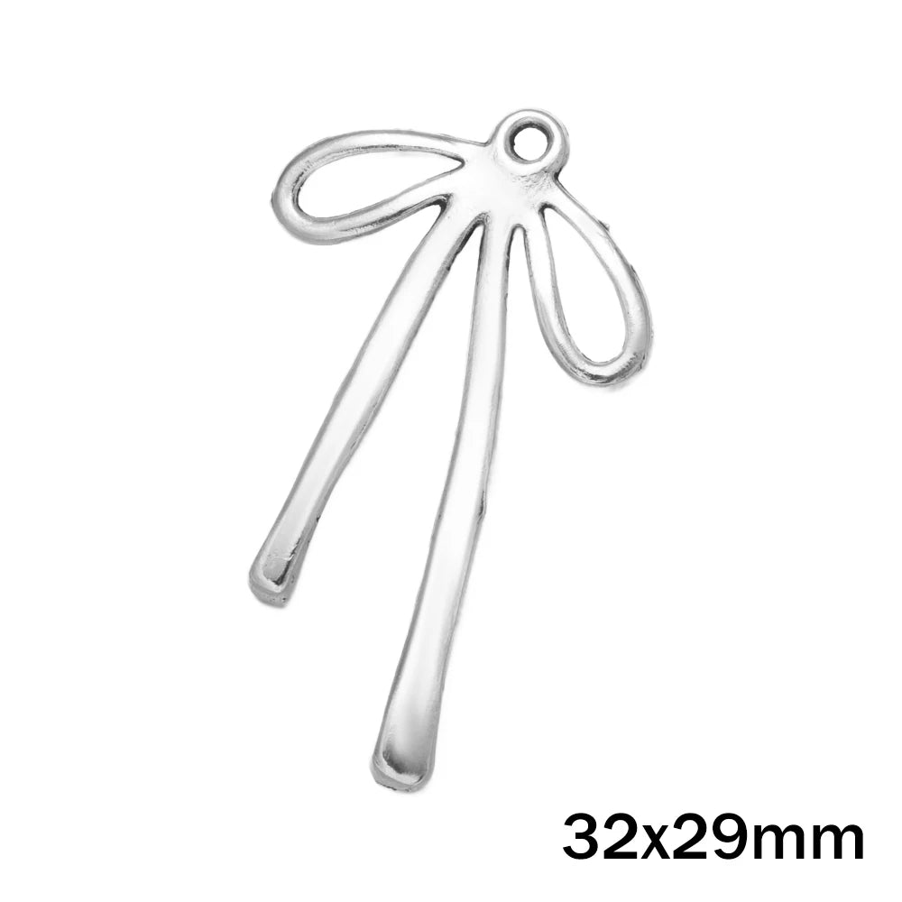 10er Set Metall Schleifenanhänger für kreative Schmuckherstellung DIY