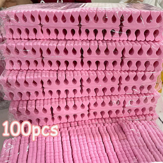 100er Set Rosa Zehenspreizer Schwamm Nagellack Fußpflege-Yabubest - Home & More