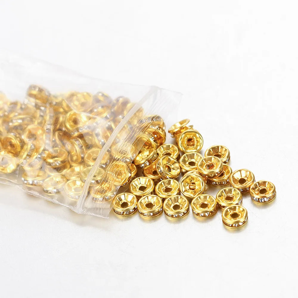 100 Strass-Abstandsperlen für DIY-Schmuck, 4–10 mm-Yabubest - Home & More