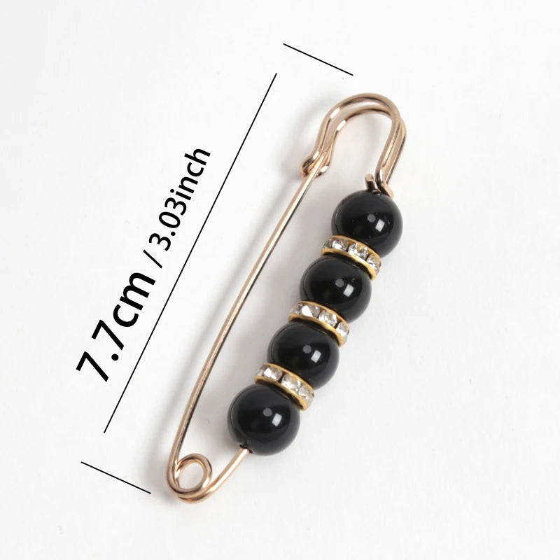 6tlg Set Elegante Perlenbroschen für Taillenanpassung & Fixierung