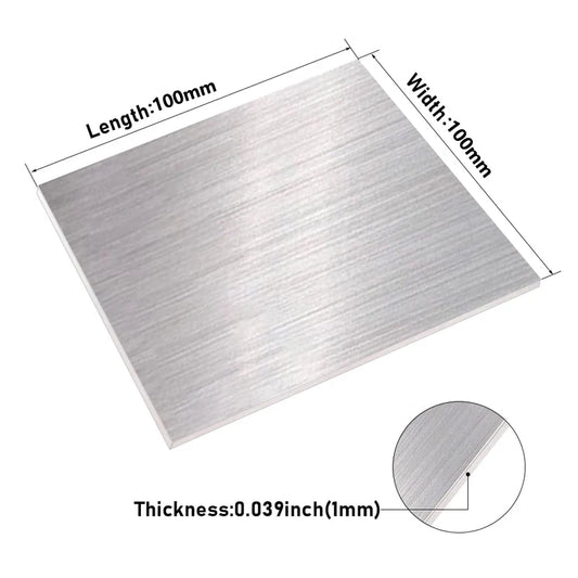 Korrosionsbeständige polierte Edelstahlplatte 100x100/200x200mm, 0,2-3mm Stärke