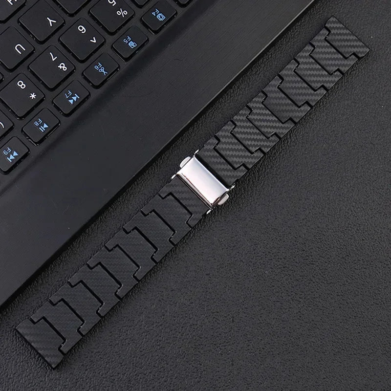 Leichtes - robustes Carbon Fiber Armband 20/22mm für Samsung - Huawei Uhren