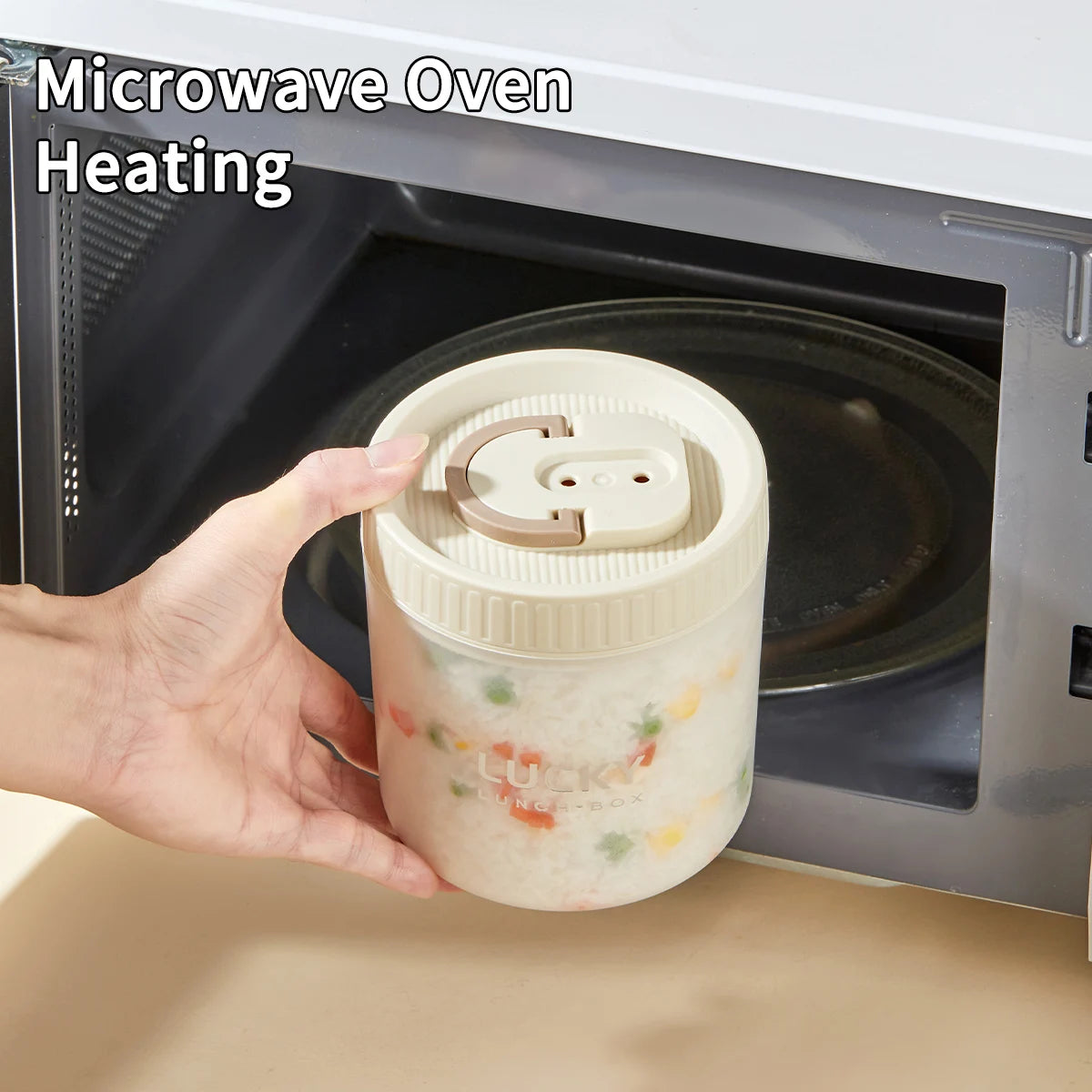 Transparente Kunststoff Lunchbox mit Griff – Mikrowelle, auslaufsicher