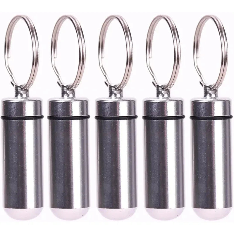 Mini Aluminium Pillenbox Schlüsselanhänger tragbar für Outdoor Reise