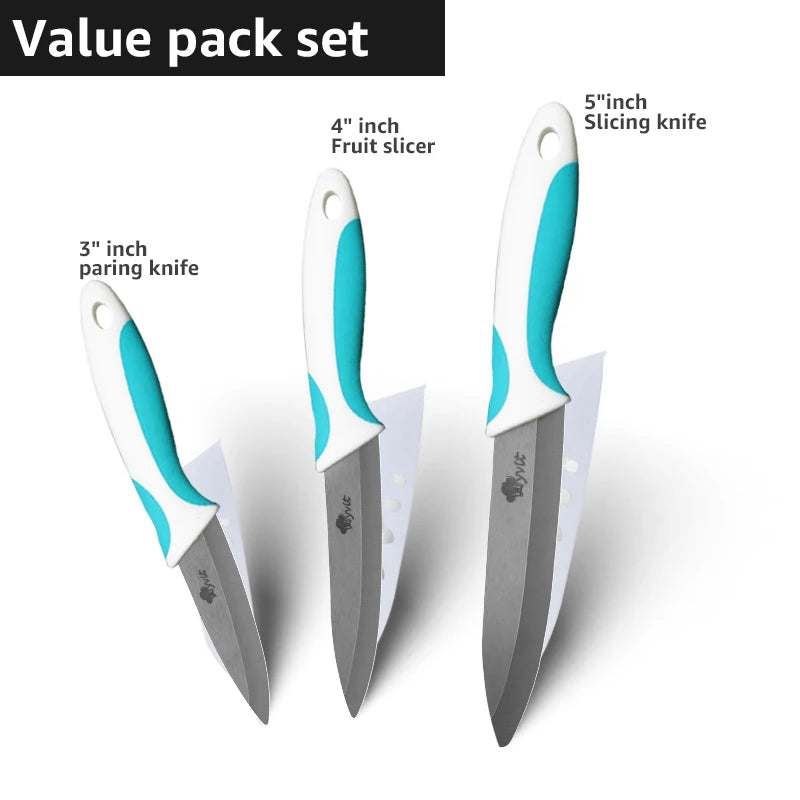 Keramik Messer Set 3-6 Zoll: Vielseitig, Scharf, Schwarze Zirkonia Klinge