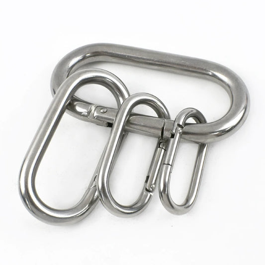 Edelstahl Federspulenschnalle Karabiner Ringhaken Schlüsselanhänger Clip