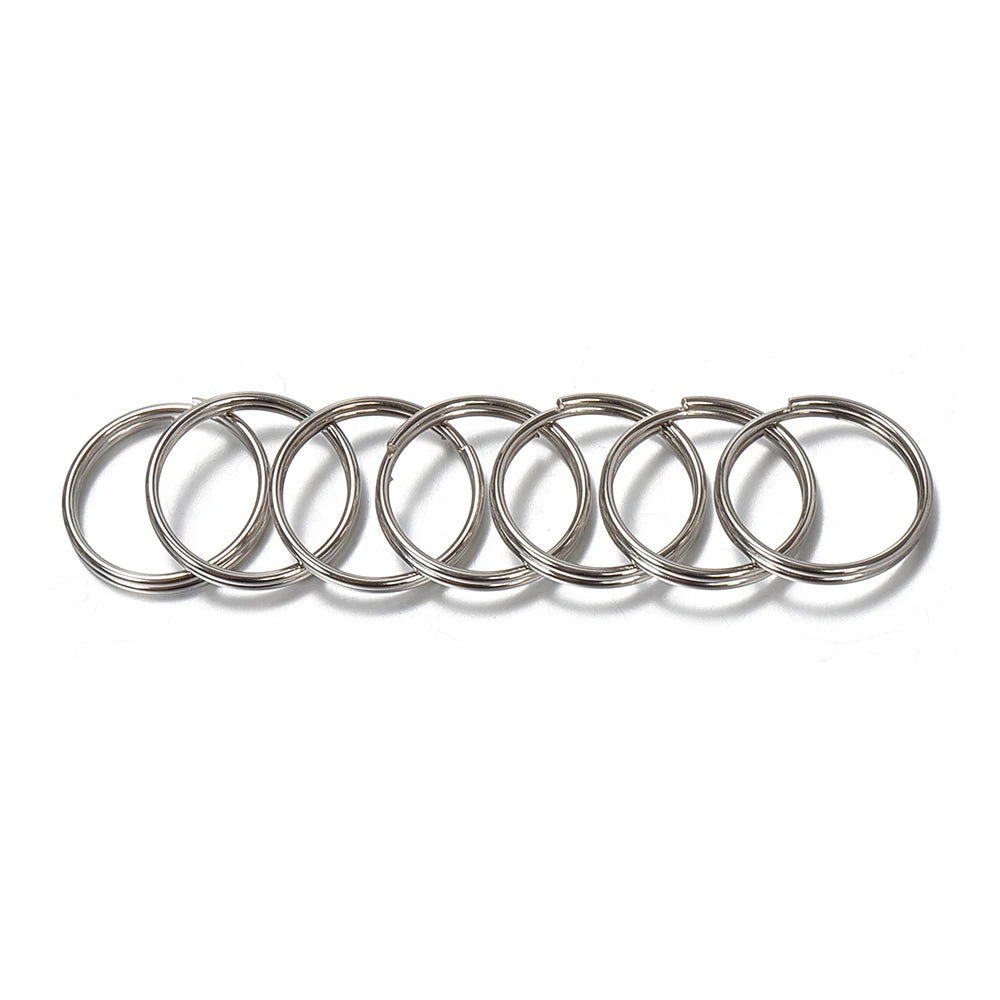 Metall Schlüsselring Set – Robuste Rhodinierte Eisenlegierung Split Ringe