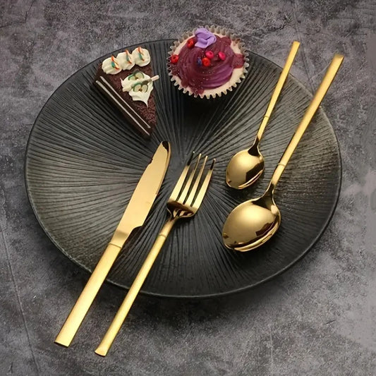 6-30 Teile Edelstahl Besteck Set – scharfe Steakmesser - elegantes Design