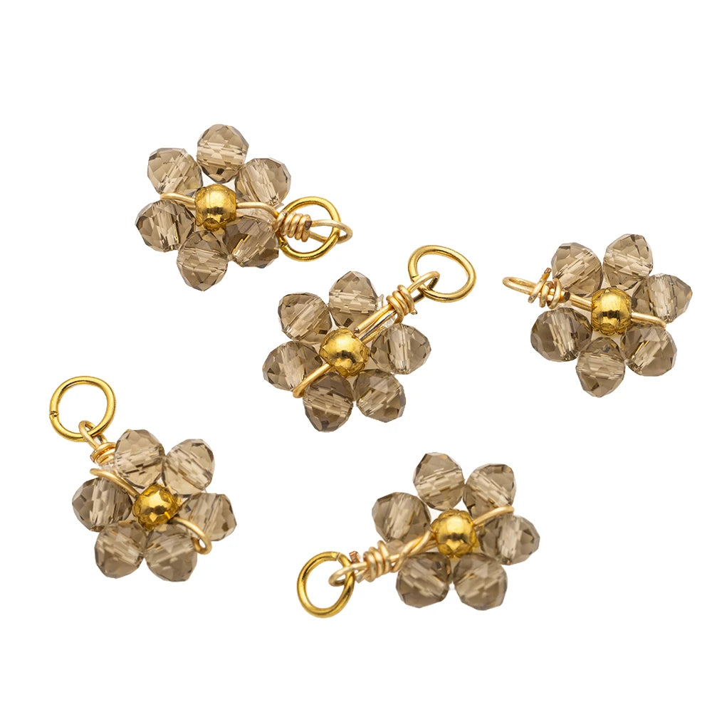 10er Set Edelstahl Blumen Charms für DIY Schmuckherstellung 10x16 mm