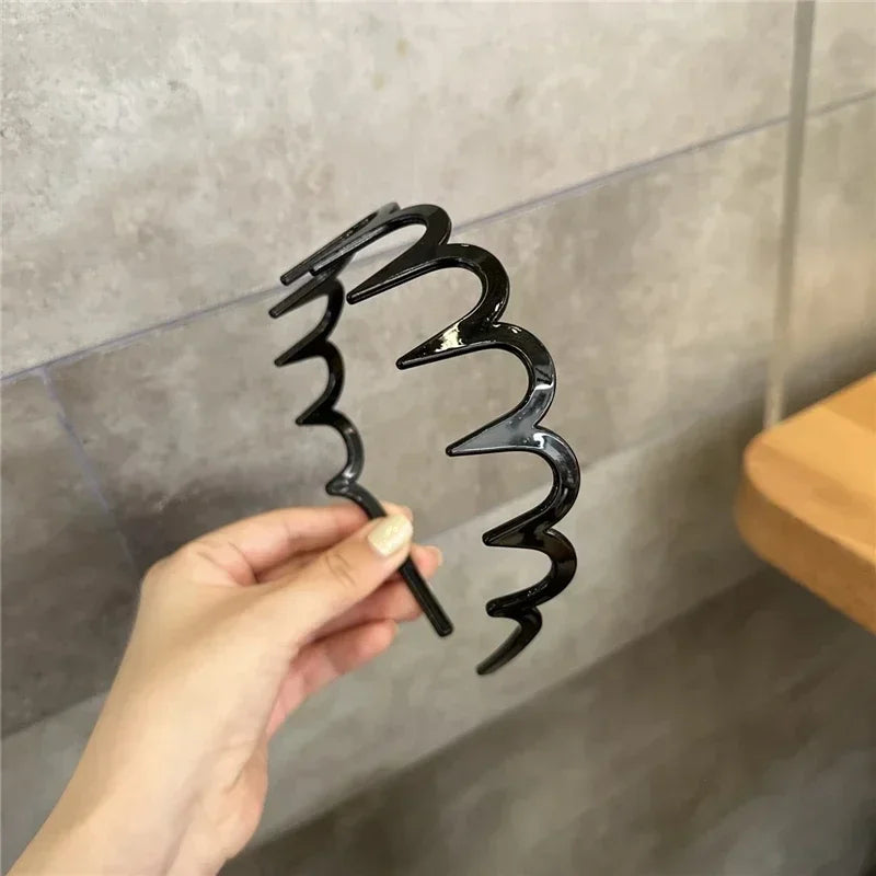 Gezahntes Wellen Stirnband für Damen Einfarbig Anti-Rutsch Haarschmuck