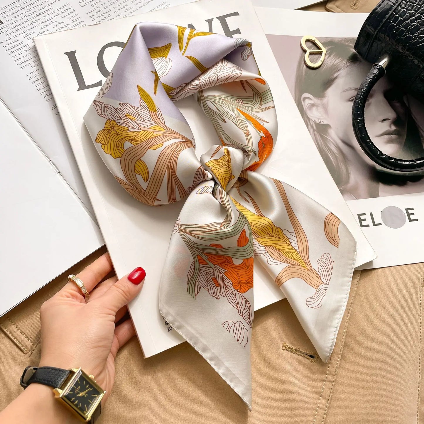 Modischer Hahnentritt Quadratschal für Damen – vielseitig tragbar