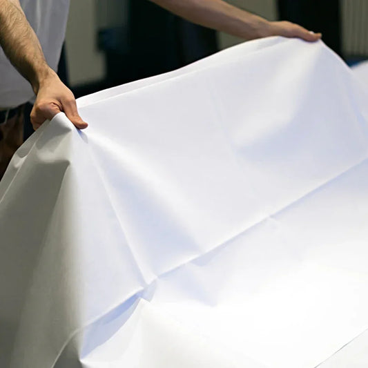 Weiße runde satin Tischdecke wasserdicht in mehreren Größen