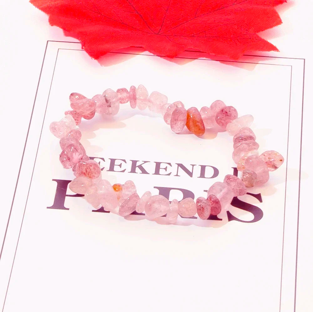 Natürliches Kristall Stein Armband für Glück und Energie Unisex