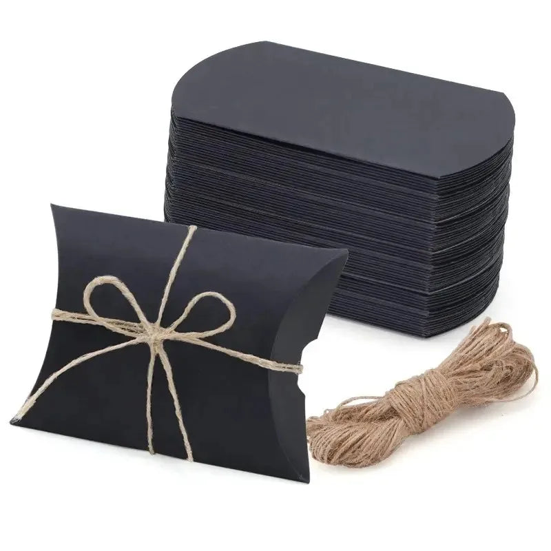 50X Mehrfarbige Kraftpapier Kissen Candy Boxen für Party Hochzeit Geburtstag Deko