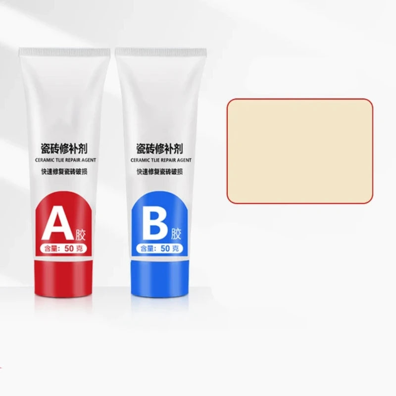 Fliesenreparaturmittel Set Paste für Keramik Porzellan Marmor Risse Schäden