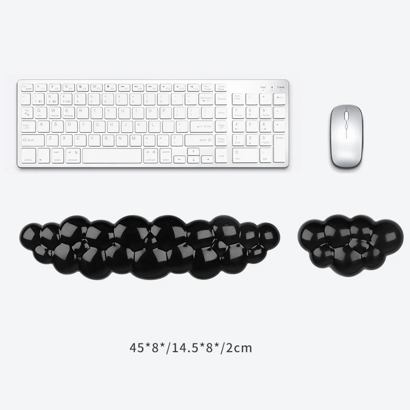 Ergonomisches Cloud Silikongel Tastatur - Maus Handgelenkauflage Set