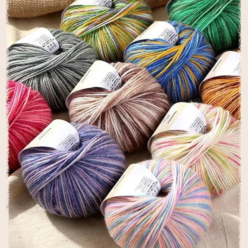 50g Farbverlauf Wolle Acryl Mischgarn zum Stricken Häkeln DIY Schals