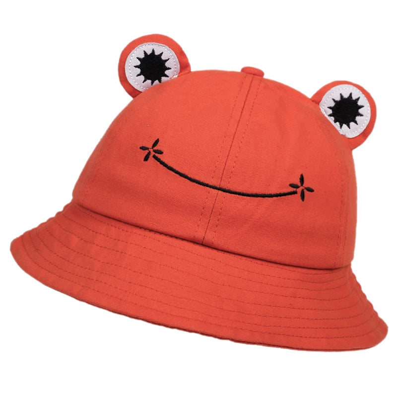 Leichter Baumwoll-Eimerhut mit Frosch-Design – Stylischer Sonnenschutz für Damen