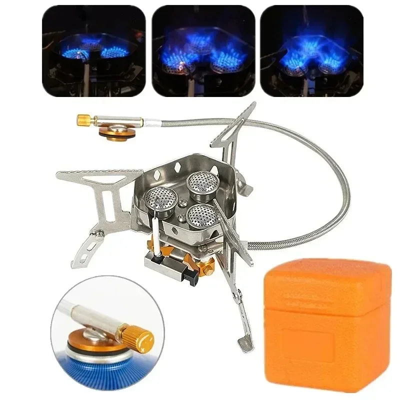 Leistungsstarker 5800W Camping Gasherd – winddicht, faltbar, ultraleicht