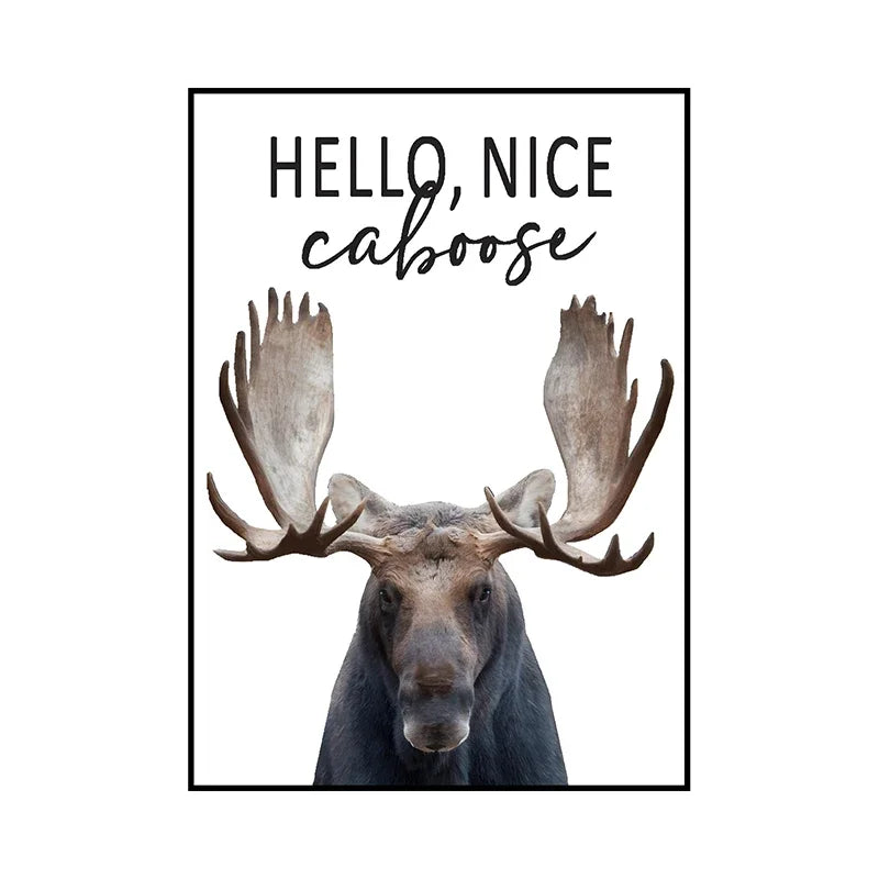 Lustige Tier Wandkunst auf Leinwand für moderne Badezimmer Dekoration