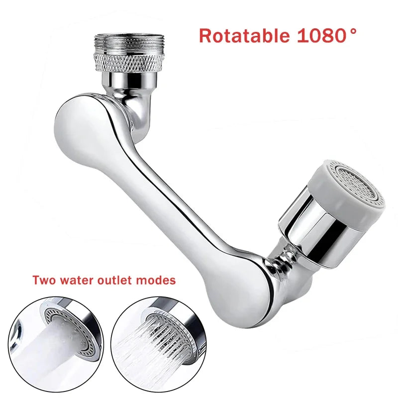 1080° Rotierender Wasserhahnbelüfter Sprühaufsatz mit 2 Wassermodi Küche Bad