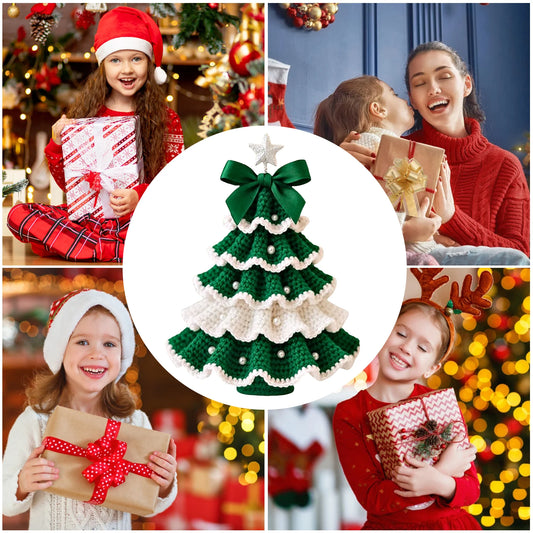 DIY gehäkeltes Weihnachtsbaum-Dekorationsset für Anfänger