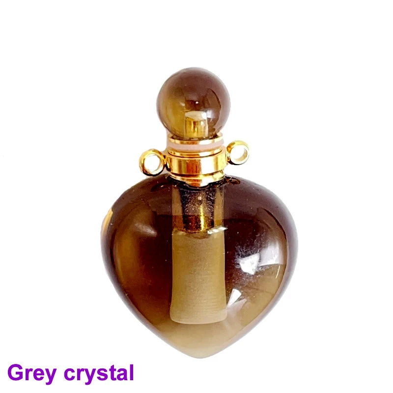 Unregelmäßige Naturstein Parfümflasche Anhänger – Amethyst Tigerauge Öl Diffusor