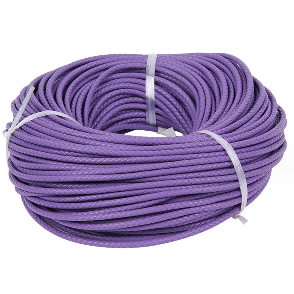 Buntes geflochtenes Echtleder-Armband, 2 Meter, 3-6 mm-Yabubest - Home & More