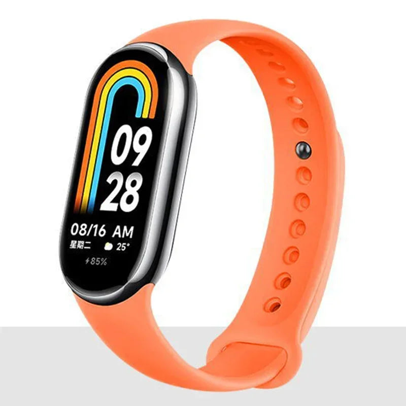 Atmungsaktives Silikon-Sportarmband kompatibel mit Mi Band 8 NFC