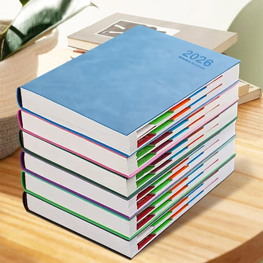 A5 Planer 2026 PU Leder – 365 Tage Kalender für täglichen & wöchentlichen Zeitplan