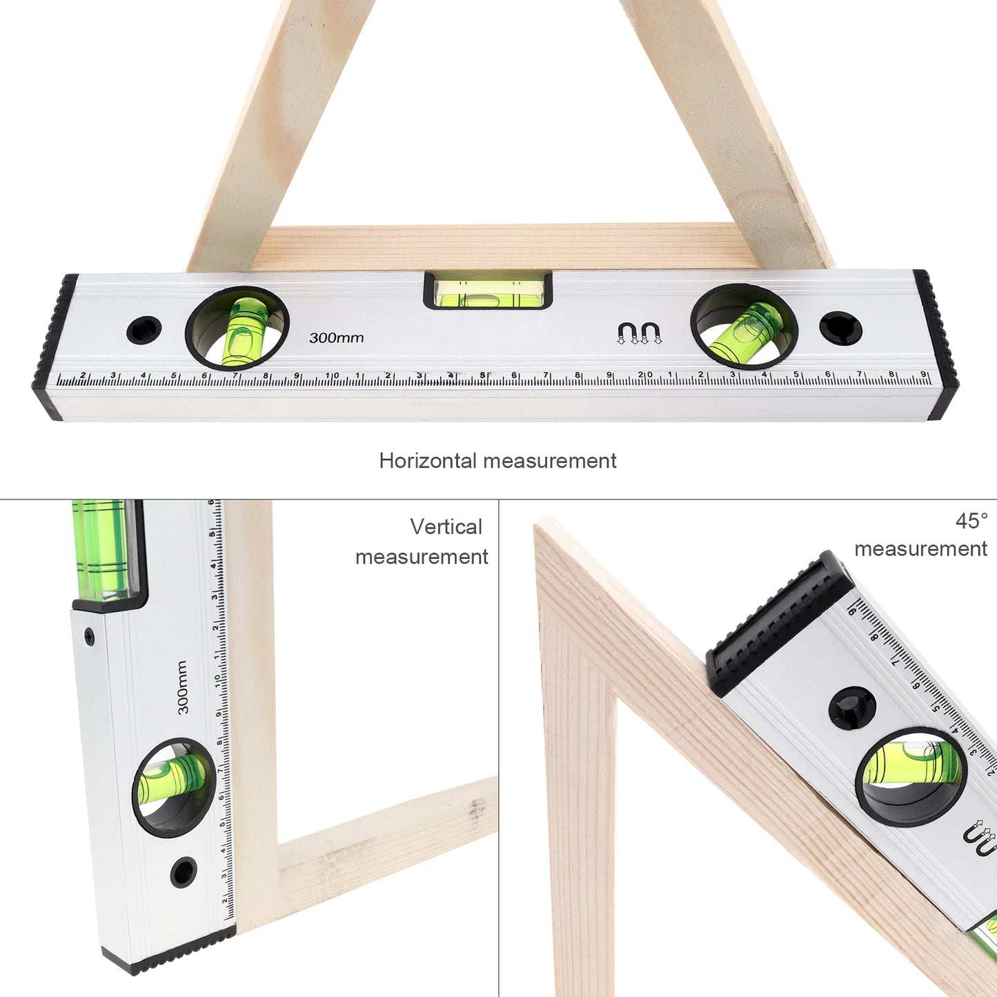 300mm Präzisions-Magnetmeter Aluminium Legierung mit Blister und Mm Skala