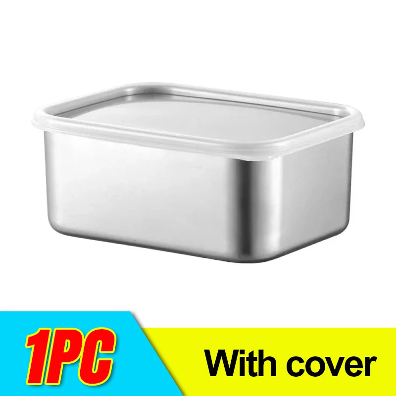 Doppelte Frische garantiert: Edelstahl Frischhaltebox 13,8x10,8x5 cm, 1-6 Stück Sets