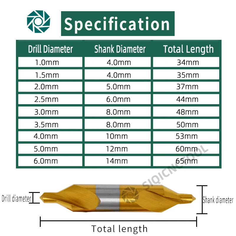 HSS Zentrierbohrer-Set 6-tlg. für präzise Metallbohrungen (1,0-5,0mm)