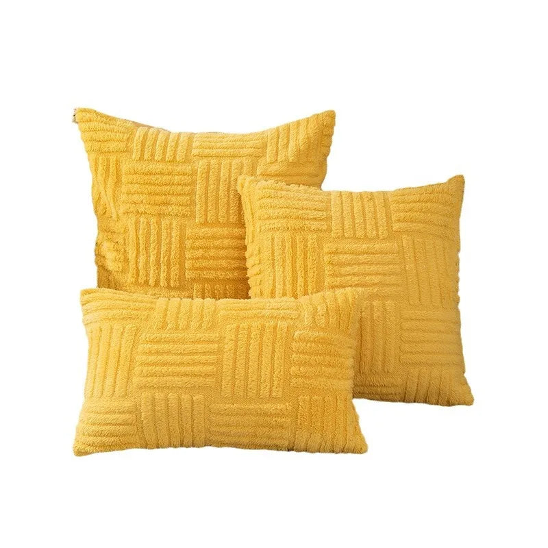 Strickfell Kissenbezug Geometrisch für Sofa und Büro 30x50 45x45 cm