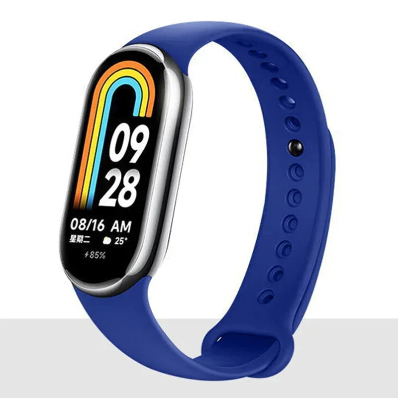 Atmungsaktives Silikon-Sportarmband kompatibel mit Mi Band 8 NFC