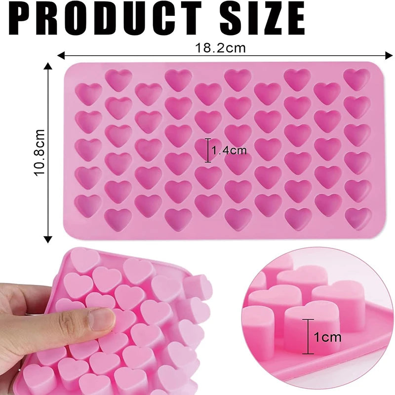 Herzförmige Silikon Schokoladenform 55 Mulden für Eis Süßigkeiten Backen