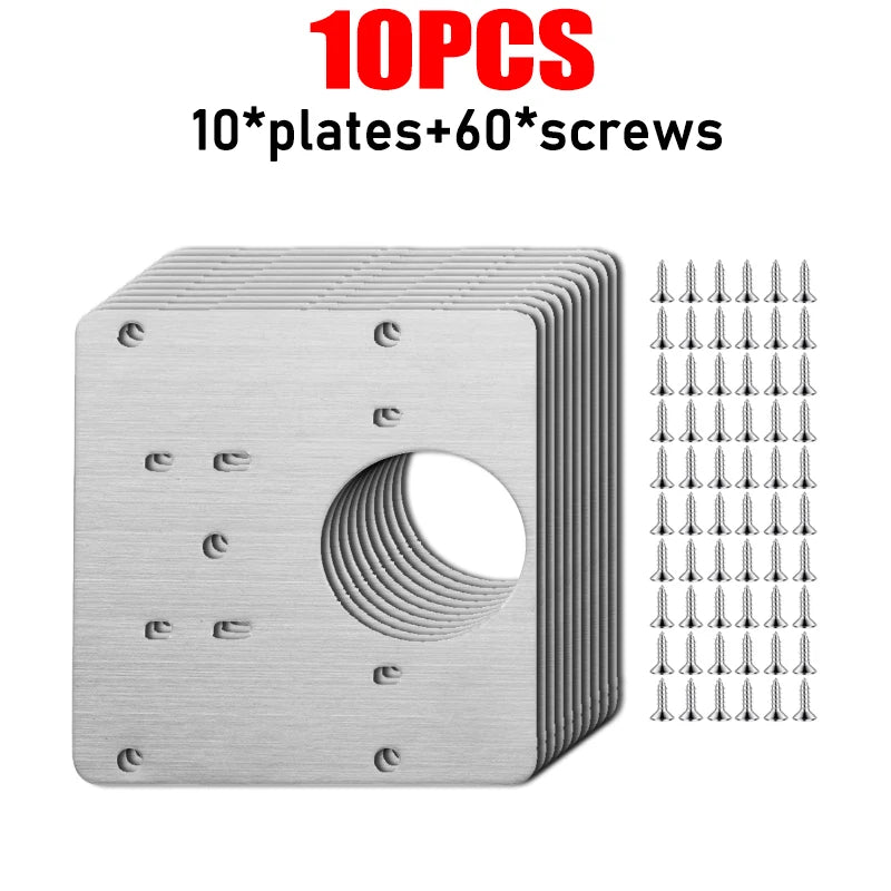 Edelstahl Reparaturplatten für Schrankscharniere mit 5 Lochöffnung 9x9cm